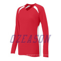 Full Sublimation Custom Design Red Jersey with White Stripes Volleyball Shirt